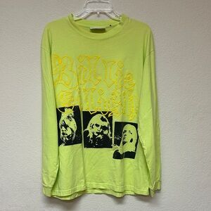 Billie Eilish OBSESSION LIME GREEN LONG SLEEVE Puff Print Size M